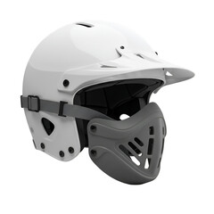 Fototapeta premium Isolated White Motorcycle Helmet On Transparent Background Illustration
