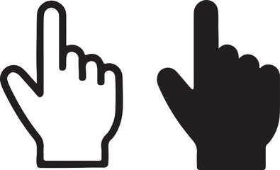 Pointing Hand Click Icon, Mouse Pointer Gesture Vector Illustration.
