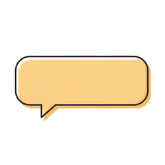 Isolated Speech Bubble Illustration in Yellow with White Outline on Transparent Background