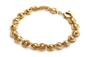 Obraz premium Golden Necklace on a White Surface