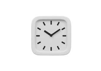 Isolated White Analog Clock On Black Background Minimalist Design Photo
