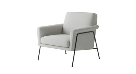 Isolated White Armchair on Transparent Background a Realistic Photo