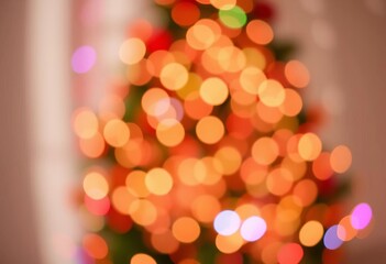 Festive bokeh confetti circles on blurred holiday background,  defocused,  overlay