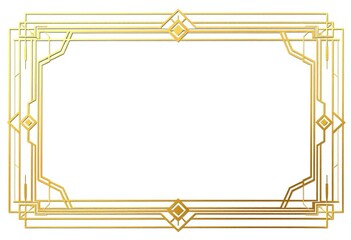 Elegant gold geometric line art deco frames on white background,  background,  gold frame © DITSARAPHAN