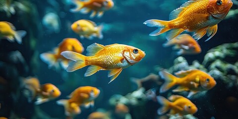 Fototapeta premium A School of Fish Moving in Harmony