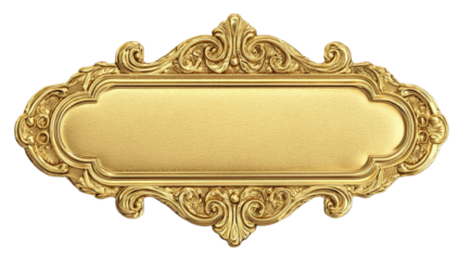 Gold ornate rectangular plaque