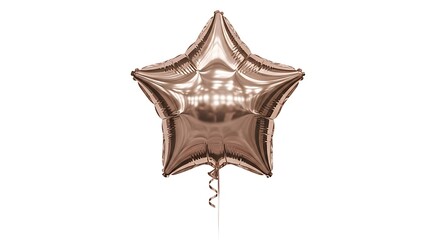 A shiny golden Christmas star ornament, isolated on a white background, is the perfect seasonal holiday decoration