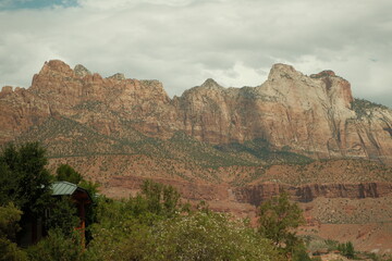 Views of zion national park utah in summer time