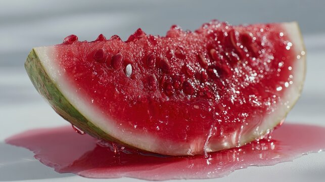 Crisp halved watermelon reveals bright red liquid, showcasing pesticide residue concerns