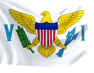 Waving Virgin Islands British Flag with Fabric Texture, isolated on transparent background PNG