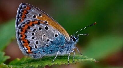 Obraz premium Detailed butterfly on a leaf