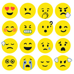 set of face emoticon icon 