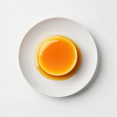 A gourmet saffron-infused cream caramel with a perfectly smooth texture, 
