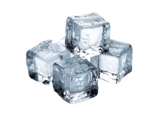 Sparkling clear ice cubes isolated on black background, Isolated On White Background, Png Transparent