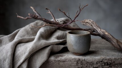 Minimal autumn vignette with natural elements