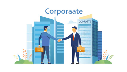 Business partnership handshake deal agreement concept for corporate success and collaboration vector design