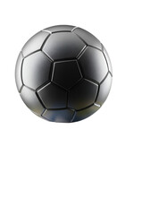 Metallic Silver Soccer Ball Isolated On Transparent Background 3D Render Photo