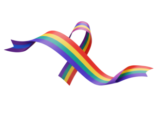 Rainbow Ribbon Symbol Illustration Isolated on a Black Background