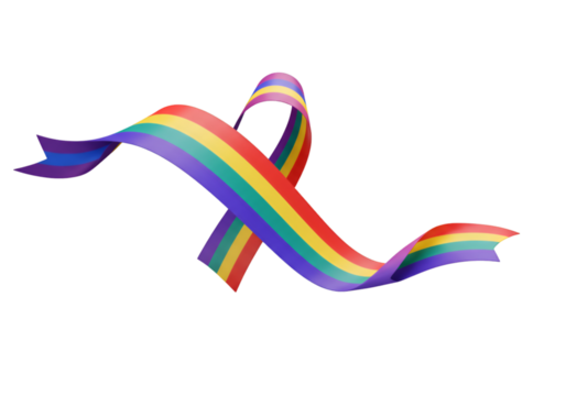 Rainbow Ribbon Symbol Illustration Isolated on a Black Background