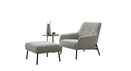 Modern Isolated Furniture Set on Transparent Background 3D Render