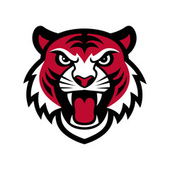 tiger anger head vector art illustration
