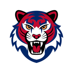 tiger anger head vector art illustration