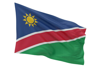 Namibia Flag Waving Isolated on Transparent Background 3d Illustration