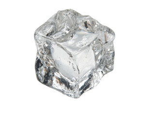 Single ice cube isolated on black background refreshing cold drink, Isolated On White Background, Png Transparent