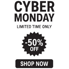 Cyber Monday promotion banner, Poster template vector