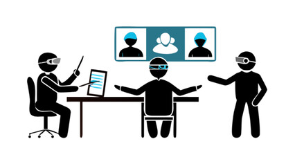 Virtual reality vr meeting collaboration teamwork presentation training metaverse education learning team remote work