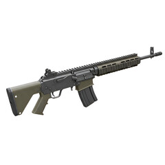 Realistic Detailed 3D Illustration of Isolated Rifle on White Background