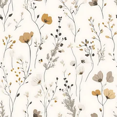 Floral or leaf pattern background suitable for wallpaper, fabric, or decorative design. Soft colors and natural style, ideal for digital and print use. © anan