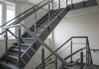 Industrial Steel Staircase with Minimalist Design