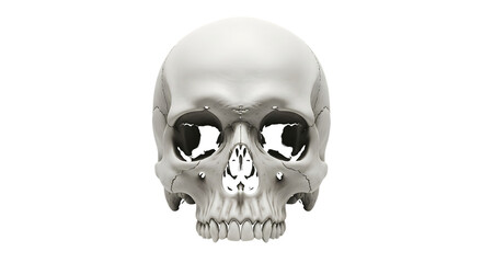 Fototapeta premium Human Skull Front View isolated on a transparent background