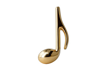 Golden musical note ornament with a sleek design
