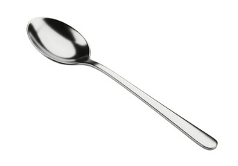 Realistic Photo of a Silver Spoon Isolated on a Black Transparent Background