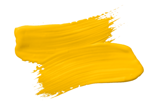 Yellow brush isolated on transparent background