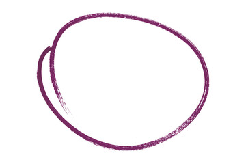Purple pencil highlight circle mark isolated on transparent background