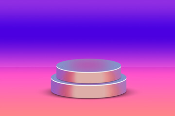 3D Podium on Vibrant Gradient Background for Product Display or Branding Presentation
