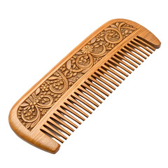 wooden comb isolated on white