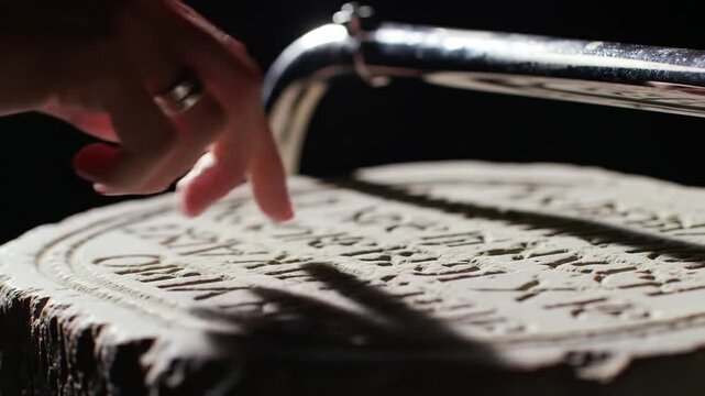 AI librarian decodes ancient alien language on moving script wall