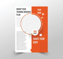 GYM / Fitness Flyer template with grunge shapes. vector