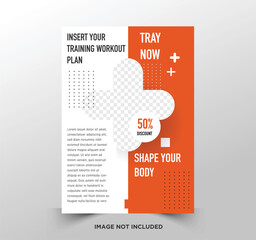 GYM / Fitness Flyer template with grunge shapes. vector