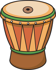 Indian musical instrument tabla drum cartoon
