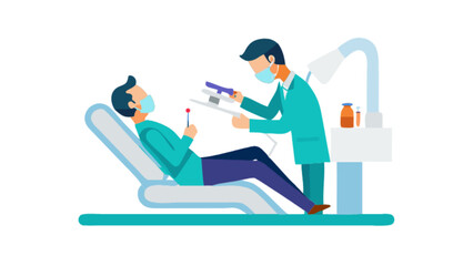 Dental clinic checkup dentist appointment teeth cleaning oral hygiene professional healthcare visit illustration