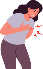 crisp clean stylish elegant modern detailed professional high quality Woman Experiencing Chest Pain