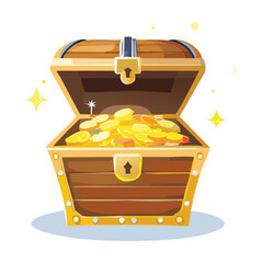 Open Treasure Chest with Magical Gold