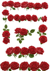 Red Roses Floral Arrangements Isolated On Transparent Background Photo