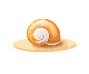 Spiral Seashell on a Pile of Sand