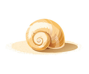 Spiral Seashell on a Pile of Sand